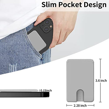Senose Phone Wallet, Phone Card Holder Stick On, 3 Pack Phone Pocket Sleeve - color: Black+Grey+White