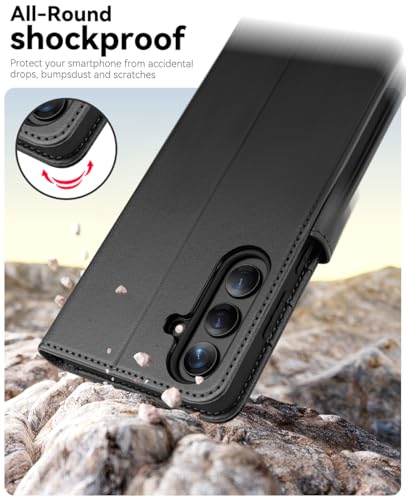 OCASE for Samsung Galaxy S26+ Plus Wallet Case, Card Holder, Graphite | RFID Blocking, Kickstand, Magnetic Closure, PU Leather Flip Folio, Shockproof TPU Shell, Protective Phone Cover (6.7") 2026 - color: Graphite, size: Samsung Galaxy S26 Plus