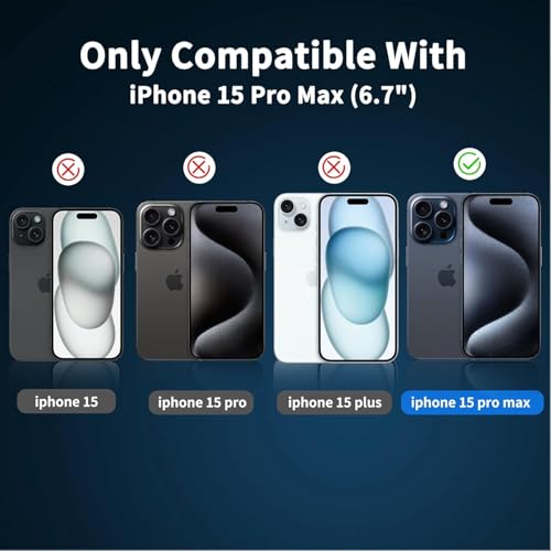 5 in 1 Clear Case for iPhone 15 Pro Max 6.7-Inch, with 2 Pack Full Coverage Tempered Glass Screen Protectors and Camera Lens Protectors, Non-Yellowing Shockproof Bumper Phone Cover - size: iPhone 15 Pro Max
