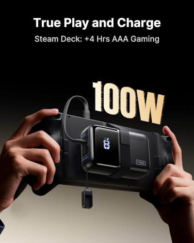 INIU Laptop Power Bank, Smallest 25000mAh 100W Fast Charging Battery Pack - color: Metallic Black