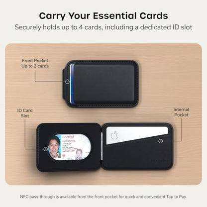 Satechi MagSafe Wallet Stand, Card Holder, NFC Pass-Through - color: Black