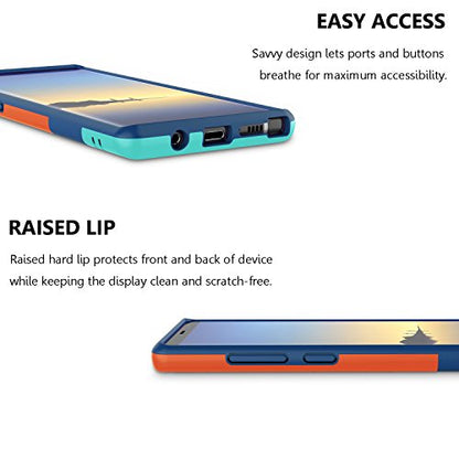 Jeylly Galaxy Note 8 Case, Note 8 Cover, [3 Color] Slim Hybrid Impact Rugged Soft TPU & Hard PC Bumper Shockproof Protective Anti-Slip Case Cover Shell for Samsung Galaxy Note 8 SM-N950 - Blue | [3 Color] Slim Hybrid Impact Rugged Soft TPU & Hard PC Bumpe