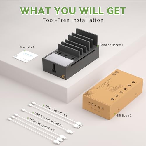 Pezin & Hulin Bamboo Cable Management Box, No Power Adapter -Black - color: Black