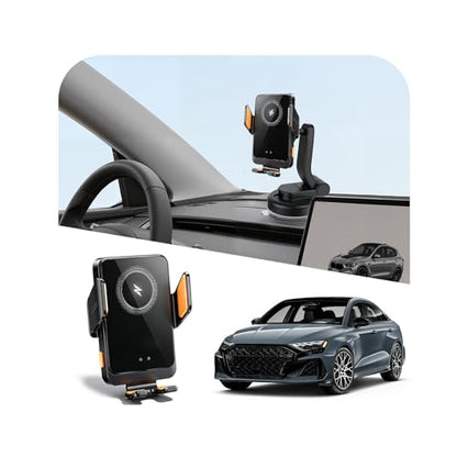 Car Phone Holder Mount, Wireless Car Charger with Auto Clamping, Dashboard Phone Mount and Windshield Holder, Extendable 360 Degree Arm, Washable Gel Suction Cup, Fits Most Smartphones - size: Universal | Auto Charge