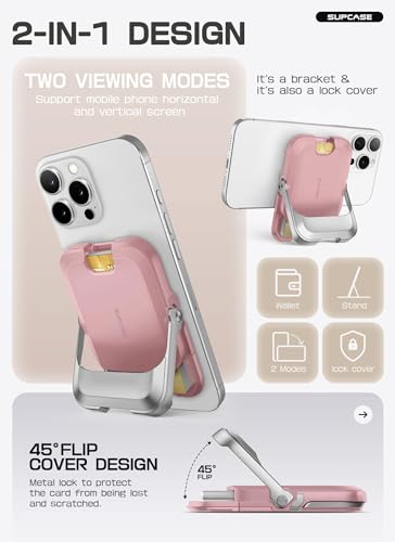 SUPCASE for MagSafe Wallet with Stand, Hold 6 Cards, Blush Pink - color: Blush Pink