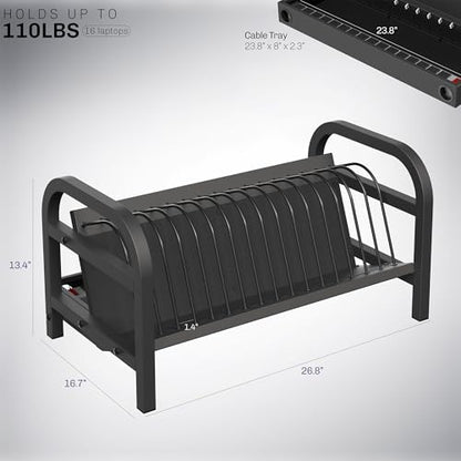 VIVO Black 16-Bay Laptop Open Charging Station, Stand-LAPC3 - size: 16-Bay