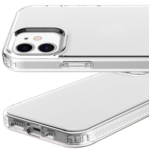 Phone Case for iPhone 12 Clear, [Crystal Clear][Non-Yellowing] Slim Shockproof Reinforced Drop Protective Flexible TPU Back Cover Phone Case for iPhone 12 Protective Case(Transparent) - color: Transparent