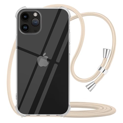 for iPhone 11 Pro Max Crossbody Case Clear Wearable Adjustable Shoulder Neck Lanyard Strap Cover Women Girls Soft Slim Protective Hanging Phone Mobile Case for iPhone 11 Pro Max - Beige - size: for iPhone 11 Pro Max
