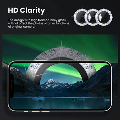 Tensea Bling Camera Lens Protector for iPhone 14 Pro/iPhone 14 Pro Max - color: B-Purple Diamond
