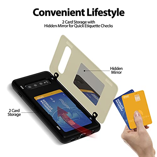 GOOSPERY Magnetic Door Bumper Compatible with Galaxy S10 Plus, Card Holder Wallet Case Easy Magnet Auto Closing Protective Dual Layer Sturdy Phone Back Cover - White - color: White, size: Galaxy S10 Plus