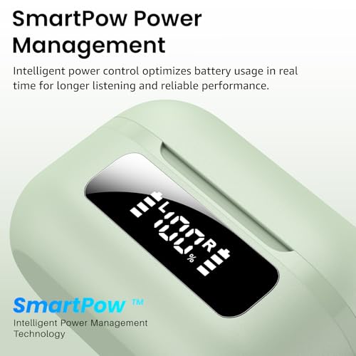 TOZO NC9 Hybrid Active Noise Cancelling Wireless Earbuds, 60H, LED Display - color: Sage Green