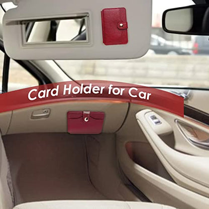 Credit Card Holder,Phone Wallet Stick on with Snap Closure Adhesive - color: Red