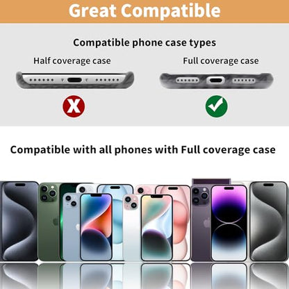 TACOMEGE Transparent Phone Tether Tabs, T Type - Silver Buckle
