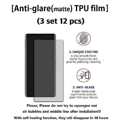 [3SET 13PCS] Google Pixel Fold 5G 2023 [3set 12pcs] Anti-Glare (matte) TPU Film Screen Protector + 1 Lens Protector with Hinge Protector [Anti-glare Film] Scratch Resistant HD Clear Case Friendly - color: [Pixel Fold] 3 set 12 pcs Matte TPU film + 1 lens