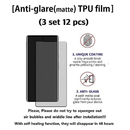 [3SET 13PCS] Google Pixel Fold 5G 2023 [3set 12pcs] Anti-Glare (matte) TPU Film Screen Protector + 1 Lens Protector with Hinge Protector [Anti-glare Film] Scratch Resistant HD Clear Case Friendly - color: [Pixel Fold] 3 set 12 pcs Matte TPU film + 1 lens