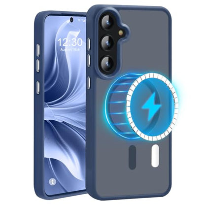 N52 Strong Magnetic Case for Samsung Galaxy S23 Case, Fit for MagSafe Thin Shockproof Drop Protection Translucent Non-Fingerprint/Scratch Slim Protective S23 Phone Case-Frosted Blue - color: Frosted Blue