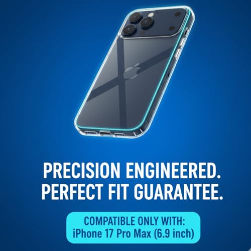 Transparent TPU Phone Case Compatible for iPhone 17 / iPhone 17 Pro, Slim Clear Cover with Anti-Yellowing Material and Raised Camera Bezel (iPhone 17)