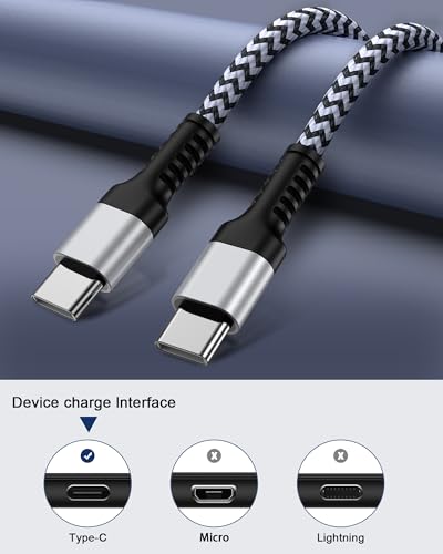 USB C to C Charging Cable for Apple iPhone 17/17 Pro Max/16 Pro/16e/15 Plus - color: White, Black, size: 10FT