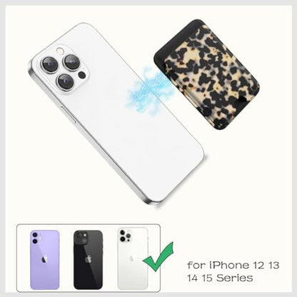 Compatible with Magsafe Wallet Magnetic Card Holder, (Tortoise Shell) - color: Tortoise Shell