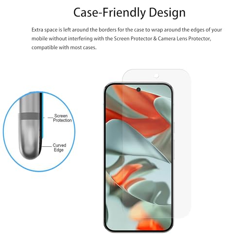 Privacy Screen Protector Designed For Google Pixel 9 Pro XL Anti Spy Private Tempered Glass Film 2-Pack Camera Lens Protector Film 2-Pack