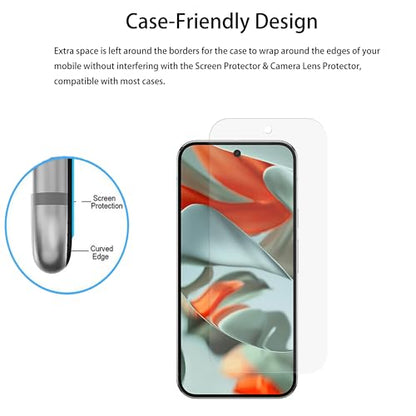 Privacy Screen Protector Designed For Google Pixel 9 Pro XL Anti Spy Private Tempered Glass Film 2-Pack Camera Lens Protector Film 2-Pack