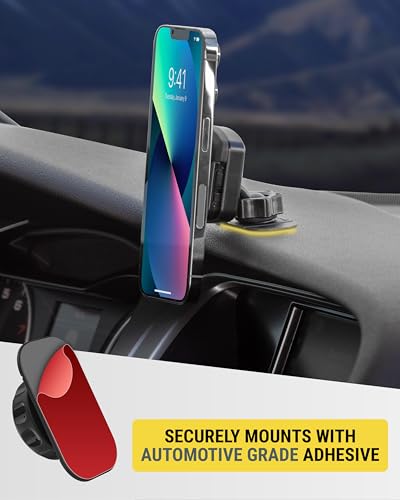 Scosche MMPDVM-SP MagicMount Pop Magnetic Car Dashboard Cell Phone Holder and Vent Mount for Collapsible Phone Grip/Socket, Universal Phone Stand 360° Rotating Head for iPhone and Android Smartphones - style: Dash / Vent