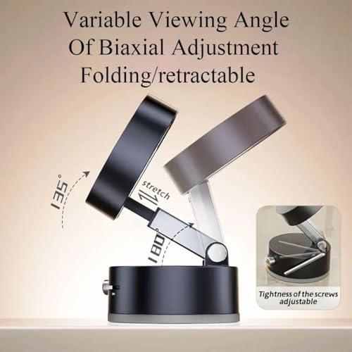 Oudvaker Foldable Magnetic Vacuum Phone Holder, 360° Electric Suction Car Mount, Double-Sided Swivel Stand for Car, Mirror, Gym, Kitchen, Hands-Free Portable Phone Holder (Wihte)