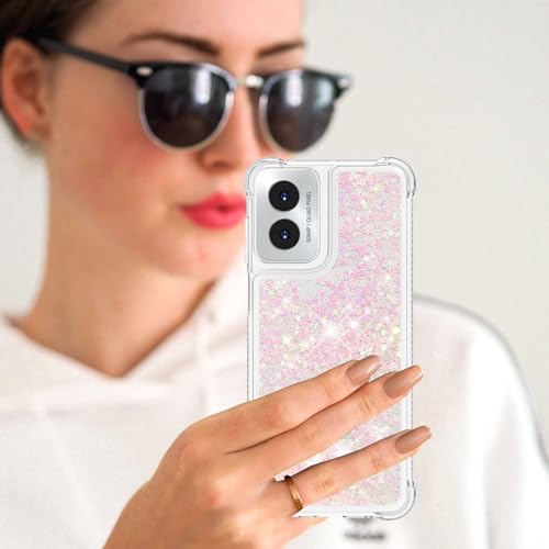 for Moto G Play 2024 Case with Screen Protector, Pink Sliver - color: Pink Sliver