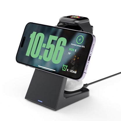 25W Magnetic Wireless Charging Stand for Mag-Safe, 3 in 1 Fast Wireless Charger Station for iPhone 17 Pro Max/17 Air/16 Pro/16 Plus/15/14/13/12 mini,Air Pods,Apple Watch