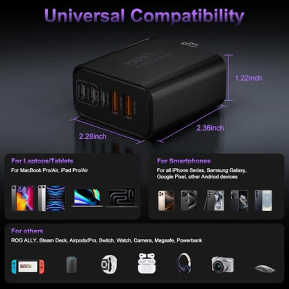 USB C Super Fast Charger Block, 100W USBC Charging Block Wall Plug Adapter - color: Black
