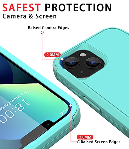 Diverbox for iPhone 13 Case [Shockproof] [Dropproof] [Dust-Proof],Heavy Duty Protection Phone Case Cover for Apple iPhone 13 (Teal) - color: 13-Teal