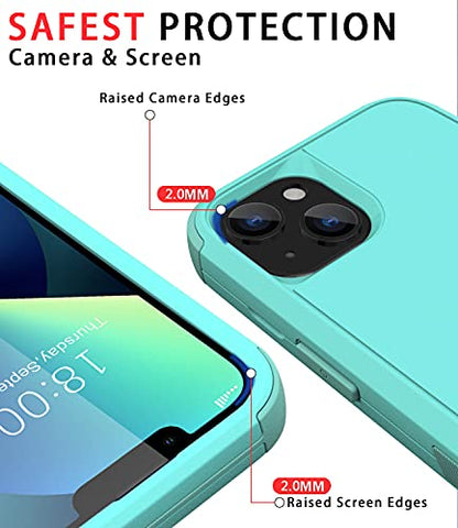 Diverbox for iPhone 13 Case [Shockproof] [Dropproof] [Dust-Proof],Heavy Duty Protection Phone Case Cover for Apple iPhone 13 (Teal) - color: 13-Teal