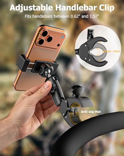 Stroller Phone Holder Handle - 360° Metal Arm & Super Stable