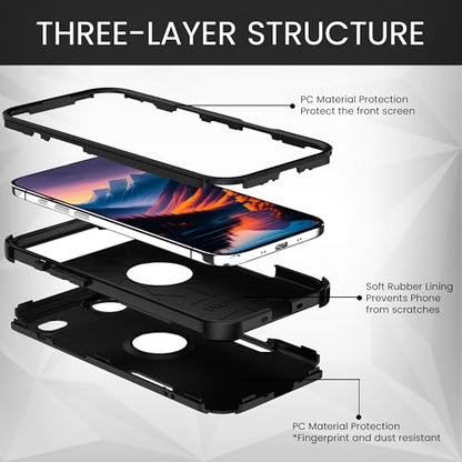 MXX Case for iPhone 17 Air, Heavy Duty 3 in 1 Wing Design Protective Cover with [Magnetic with MagSafe] Drop Proof Phone Case (Black) - color: Black, size: iPhone 17 Air