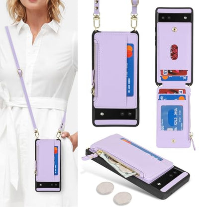 Cavor Compatible with Google Pixel 6a Case Wallet, Purple - color: Purple, size: Google Pixel 6a