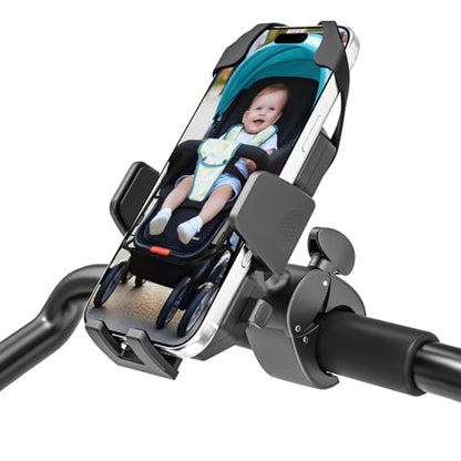 Stroller Phone Holder, [Secure Strap Protection] Phone Clamp Mount