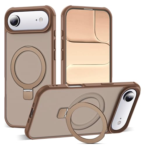 SKYLMW Compatible with iPhone Air Case with Stand,Desert Brown | iPhone Air Phone Case 6.5",Magnetic Ring Stand,Compatible with MagSafe,Military-Grade Protection,Great Grip Feeling - color: Desert Brown, size: Iphone Air