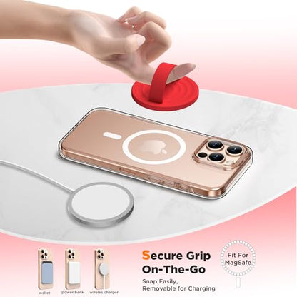 Magnetic Phone Grip for MagSafe, Silicone Ring Grip, Red - color: Red