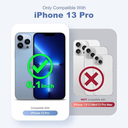 Compatible with iPhone 13 Pro Case with Magnetic Ring Stand [Compatible with Mag-Safe] [Built-in Screen Protector] Military-Grade Drop Protection Matte Translucent Phone Case, Black - color: Black, size: Iphone 13 Pro