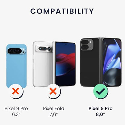 kalibri Aramid Fiber Case Compatible with Google Pixel 9 Pro Fold - Case Super Slim Strong Protective Phone Cover - Black Matte - size: Pixel 9 Pro Fold
