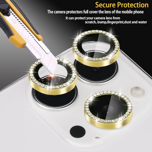 Camera Lens Protector for iPhone 16 Pro/16 Pro Max, Diamond Gold - color: Diamond Gold