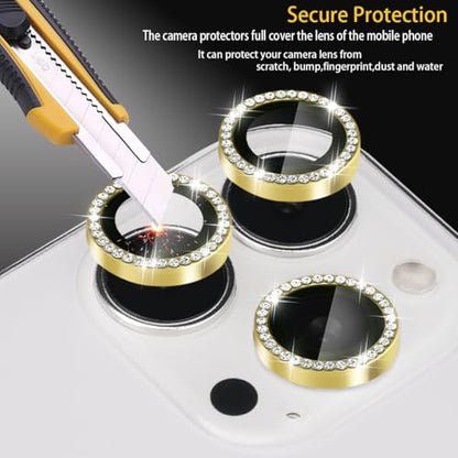 Camera Lens Protector for iPhone 16 Pro/16 Pro Max, Diamond Gold - color: Diamond Gold