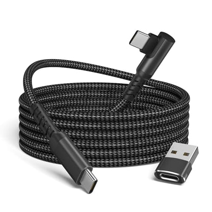Basesailor USB C to USB C 60W Cable 6.6FT with USB A Adapter Right Angle - color: Black, size: 6.6FT/2M