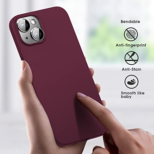 X-level Compatible iPhone 14 Case Slim Fit Ultra-Thin [Guardian Series] Soft TPU Matte Finish Coating Phone Cases Lightweight Anti-Scratch Back Cover Grip 6.1" (2022)-Wine red - color: Winered, size: iPhone 14