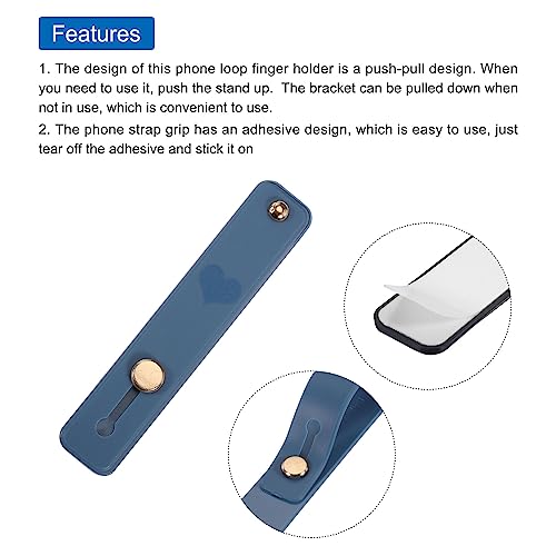 MECCANIXITY 2 Pcs Phone Loop Finger Holder Silicone Phone Strap Grip Holder Cell Phone Grip Stand for Most Smartphones Gray Green,Blue - color: Gray Green,Blue