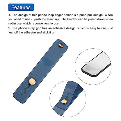 MECCANIXITY 2 Pcs Phone Loop Finger Holder Silicone Phone Strap Grip Holder Cell Phone Grip Stand for Most Smartphones Gray Green,Blue - color: Gray Green,Blue