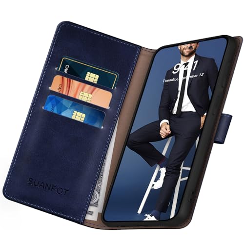 SUANPOT Compatible with Samsung Galaxy S26 Plus Wallet case with RFID Blocking Credit Card Holder,Flip Book PU Leather Protective Cover Women Men for Samsung S26 Plus Phone case Blue - color: Blue, size: Samsung Galaxy S26 Plus