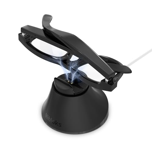 Charging Station Compatible with Ray-Ban Meta Wayfarer/Gen 2 and Skyler/Gen 2, Magnetic Charger Dock Stand with Fast Charging & LED Indicator for RayBan Meta Gen 2 Smart Glasses & Glasses Case - size: Black