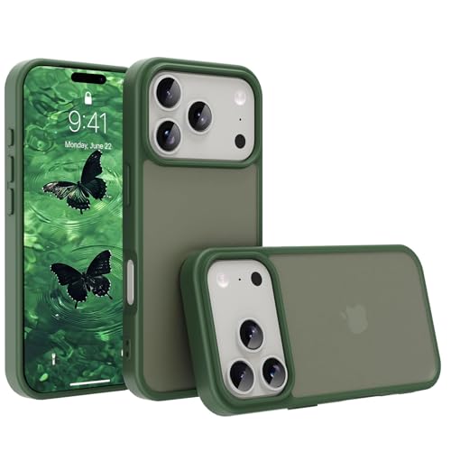 for iPhone 17 pro Case Translucent Matte Phone Cover, [10 FT Military Grade Drop Protection] Slim Durable Shockproof Protective Bumper (Green, iPhone 17 pro) - color: Green, size: iPhone 17 pro