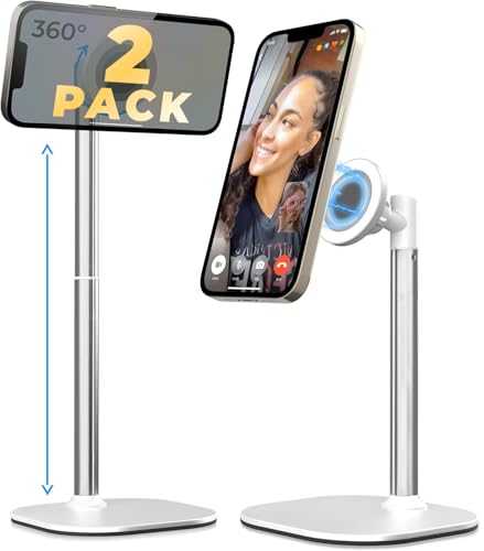 COOPER MagStand Magnetic Phone Stand for Desk, MagSafe Tripod, iPhone 17 - color: x2 Pack - Frost White
